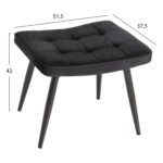 ΠΟΛΥΘΡΟΝΑ ΜΠΕΡΖΕΡΑ CRAWLEY ΜΕ ΥΠΟΠΟΔΙΟ HM8918.04 ΜΑΥΡΟ ΒΕΛΟΥΔΟ 70x57x103Y εκ. - Image 3