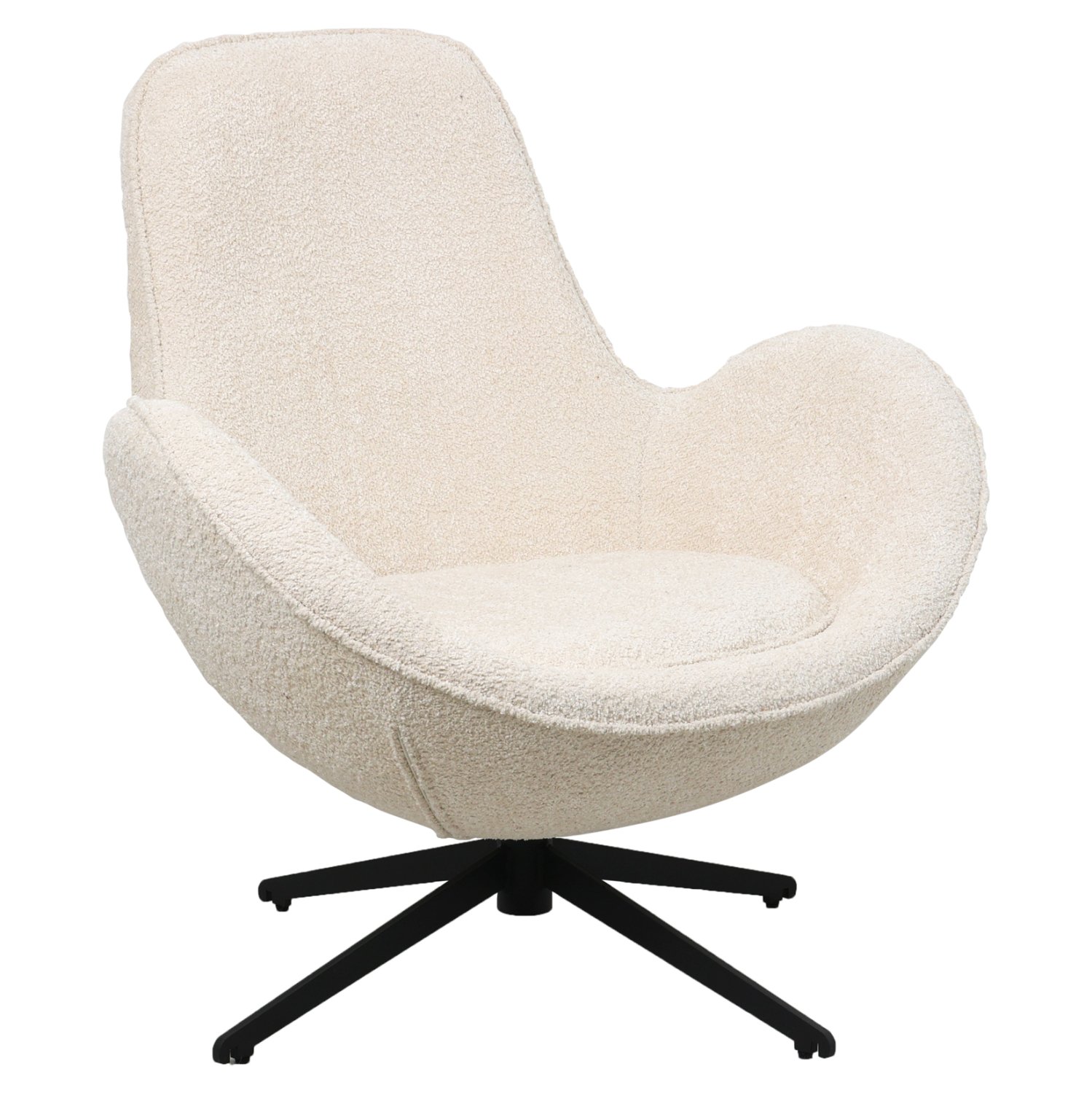 polythrona-peristrefomeni-fb9959406-ekro ΠΟΛΥΘΡΟΝΑ ΠΕΡΙΣΤΡΕΦΟΜΕΝΗ BRYNN HM9594.06 ΕΚΡΟΥ ΜΠΟΥΚΛΕ-ΜΑΥΡΗ ΜΕΤΑΛ. ΒΑΣΗ 86x76x87Υεκ - Image 1