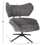 ΠΟΛΥΘΡΟΝΑ ΠΕΡΙΣΤΡΕΦΟΜΕΝΗ BRYLL HM9597.01 ΓΚΡΙ ΜΠΟΥΚΛΕ-ΜΑΥΡΗ ΒΑΣΗ 86x90x97Υεκ. - Image 2