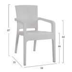 ΠΟΛΥΘΡΟΝΑ ΠΟΛΥΠΡΟΠΥΛΕΝΙΟΥ RATTAN HM5590.04 ΧΡΩΜΑ ΛΕΥΚΟ 58x55x87 cm. - Image 2