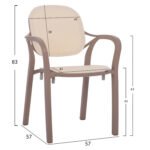 ΠΟΛΥΘΡΟΝΑ ΠΟΛΥΠΡΟΠΥΛΕΝΙΟΥ KHEM HM5820.02 ΣΕ ΑΠΟΧΡΩΣΗ ΚΑΠΟΥΤΣΙΝΟ & ΜΠΕΖ 57x57x83Y εκ. - Image 2