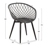 ΠΟΛΥΘΡΟΝΑ ΠΟΛΥΠΡΟΠΥΛΕΝΙΟΥ ΓΚΡΙ-ΜΑΥΡΑ ΜΕΤΑΛ. ΠΟΔΙΑ ARIADNE HM8001.30 63x56x80Yεκ. - Image 2