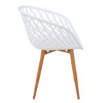 ΠΟΛΥΘΡΟΝΑ ΠΟΛΥΠΡΟΠΥΛΕΝΙΟΥ ΛΕΥΚΗ ΜΕ ΜΕΤΑΛΛΙΚΑ ΠΟΔΙΑ ΑΠΟΜΙΜΗΣΗ ΞΥΛΟΥ ARIADNE HM8001.01 62,5x56x80 εκ. - Image 2