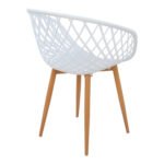 ΠΟΛΥΘΡΟΝΑ ΠΟΛΥΠΡΟΠΥΛΕΝΙΟΥ ΛΕΥΚΗ ΜΕ ΜΕΤΑΛΛΙΚΑ ΠΟΔΙΑ ΑΠΟΜΙΜΗΣΗ ΞΥΛΟΥ ARIADNE HM8001.01 62,5x56x80 εκ. - Image 3