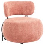 ΠΟΛΥΘΡΟΝΑ ΣΤΡΟΓΓΥΛΗ KARSEN ΗΜ9598.02 ΡΟΖ ΜΠΟΥΚΛΕ ΥΦΑΣΜΑ 75x75x75Υ εκ.