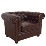 ΠΟΛΥΘΡΟΝΑ T.CHESTERFIELD POLINA HM3011.01 PU ΣΚΟΥΡΟ ΚΑΦΕ 110x90x73Yεκ. - Image 2