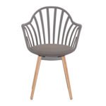 ΠΟΛΥΘΡΟΝΑ ΤΡΑΠΕΖΑΡΙΑΣ HM8049.10 ANAIS ΓΚΡΙ ΜΕ ΞΥΛΙΝΑ ΠΟΔΙΑ 60x53x86Υ εκ. - Image 3