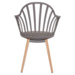 ΠΟΛΥΘΡΟΝΑ ΤΡΑΠΕΖΑΡΙΑΣ HM8049.10 ANAIS ΓΚΡΙ ΜΕ ΞΥΛΙΝΑ ΠΟΔΙΑ 60x53x86Υ εκ. - Image 6