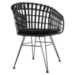 ΠΟΛΥΘΡΟΝΑ ΤΥΠΟΥ ΦΩΛΙΑ ΜΕΤΑΛΛΙΚΗ ALLEGRA HM5456.02 ΜΕ WICKER ΜΑΥΡΟ 59Χ56,5Χ83Υ εκ. - Image 5
