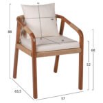 ΠΟΛΥΘΡΟΝΑ ΞΥΛΟ ΤΕΑΚ ΣΧΟΙΝΙ ΜΑΞΙΛΑΡΙΑ HM9456.01 57x63,5x75-88Υ εκ. - Image 2