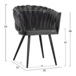 ΠΟΛΥΘΡΟΝΑΚΙ LUANDA ΒΕΛΟΥΔΟ ΓΚΡΙ ΚΑΙ ΜΕΤΑΛΛΙΚΑ ΠΟΔΙΑ HM8741.01 60x54x78 εκ. - Image 2