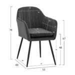 ΠΟΛΥΘΡΟΝΑΚΙ SAWYER ΒΕΛΟΥΔΟ ΓΚΡΙ ΜΕ ΜΑΥΡΑ ΠΟΔΙΑ HM8523.11 53x60x76Y εκ. - Image 2