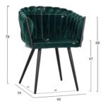 ΠΟΛΥΘΡΟΝΑΚΙ LUANDA ΒΕΛΟΥΔΟ ΚΥΠΑΡΙΣΣΙ ΜΕΤΑΛΛΙΚΑ ΠΟΔΙΑ HM8741.03 60x54x78 εκ. - Image 2