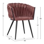 ΠΟΛΥΘΡΟΝΑΚΙ LUANDA ΒΕΛΟΥΔΟ ΣΑΠΙΟ ΜΗΛΟ ΚΑΙ ΜΕΤΑΛΛΙΚΑ ΠΟΔΙΑ HM8741.02 60x54x78 εκ. - Image 2