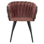 ΠΟΛΥΘΡΟΝΑΚΙ LUANDA ΒΕΛΟΥΔΟ ΣΑΠΙΟ ΜΗΛΟ ΚΑΙ ΜΕΤΑΛΛΙΚΑ ΠΟΔΙΑ HM8741.02 60x54x78 εκ. - Image 3