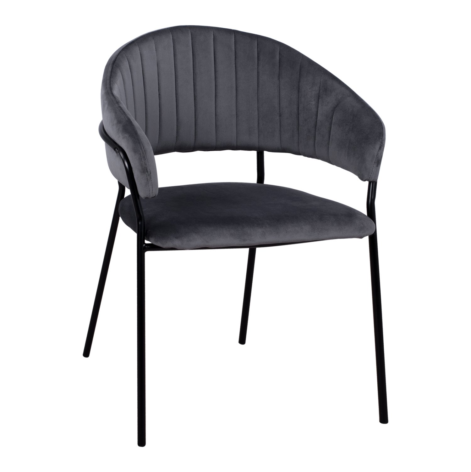 polythronaki-fb9852001-apo-beloydo-gkri- ΠΟΛΥΘΡΟΝΑΚΙ THEODORE HM8520.01 ΑΠΟ ΒΕΛΟΥΔΟ ΓΚΡΙ ΜΕ ΜΕΤΑΛΛΙΚΟ ΣΚΕΛΕΤΟ 55x50x82Υ εκ. - Image 1