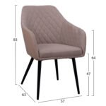 ΠΟΛΥΘΡΟΝΑΚΙ CHARLES HM8522.07 ΜΕ ΥΦΑΣΜΑ ΜΠΕΖ & PU ΜΠΕΖ 57x63x83Υ εκ. - Image 2