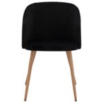 ΠΟΛΥΘΡΟΝΑΚΙ LEAH HM8543.04 ΜΕ ΒΕΛΟΥΔΟ ΜΑΥΡΟ ΚΑΙ ΜΕΤΑΛΛΙΚΑ ΠΟΔΙΑ 53x57x81 εκ. - Image 3