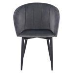 ΠΟΛΥΘΡΟΝΑΚΙ BESSIE HM8699.01 ΒΕΛΟΥΔΟ ΓΚΡΙ ΜΕ ΜΕΤΑΛΛΙΚΟ ΣΚΕΛΕΤΟ 60x62x80Y εκ. - Image 3