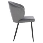 ΠΟΛΥΘΡΟΝΑΚΙ JIYA ΜΕ ΓΚΡΙ ΒΕΛΟΥΔΟ & ΜΑΥΡΟ ΜΕΤΑΛΛΙΚΟ ΣΚΕΛΕΤΟ HM8728.01 60x60x85 εκ. - Image 4