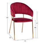 ΠΟΛΥΘΡΟΝΑΚΙ THEODORE HM8520.06 ΒΕΛΟΥΔΟ ΜΠΟΡΝΤΩ ΜΕ ΕΠΙΧΡΥΣΟ ΣΚΕΛΕΤΟ 55Χ50Χ82Υ εκ. - Image 2