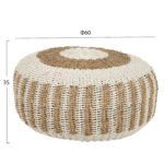 ΠΟΥΦ ΣΚΑΜΠΟ SARONI HM7851.01 SEAGRASS ΣΕ ΦΥΣΙΚΟ-ΛΕΥΚΟ ΧΡΩΜΑ Φ60x35Yεκ. - Image 2