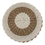 ΠΟΥΦ ΣΚΑΜΠΟ SARONI HM7851.01 SEAGRASS ΣΕ ΦΥΣΙΚΟ-ΛΕΥΚΟ ΧΡΩΜΑ Φ60x35Yεκ. - Image 5