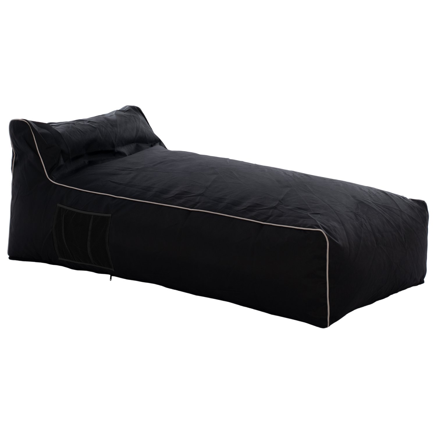 poyf-xaplostra-wadelin-fb9577412-me-text ΠΟΥΦ ΞΑΠΛΩΣΤΡΑ WADELIN HM5774.12 ΜΕ TEXTILINE ΜΑΥΡΟ ΚΑΙ ΛΕΥΚΟ ΡΕΛΙ 190x80x40-60Υ εκ. - Image 1