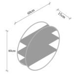 ΡΑΦΙΕΡΑ ΤΟΙΧΟΥ SAPHIRE ΑΠΟ ΜΑΣΙΦ ΞΥΛΟ ΕΛΑΤΟΥ ΜΑΥΡΟ ΜΕΤΑΛΛΙΚΟ ΣΚΕΛΕΤΟ HM9114.01 60x15x60Υ εκ. - Image 2