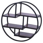 ΡΑΦΙΕΡΑ ΤΟΙΧΟΥ QUINN ΜΕ ΒΑΣΕΙΣ ΜΕΛΑΜΙΝΗΣ ΚΑΙ ΜΕΤΑΛΛΙΚΟ ΣΚΕΛΕΤΟ HM8612 Φ60x24 εκ. - Image 4