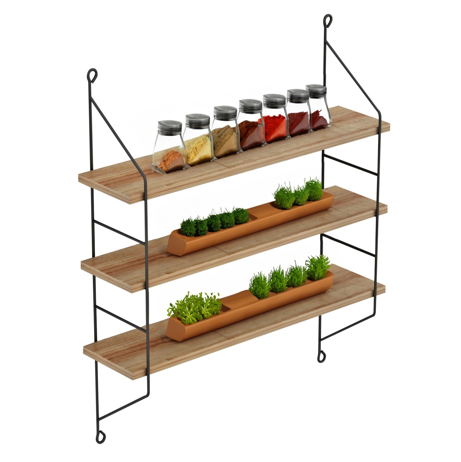 rafiera-toichoy-melaminis-fb9918511-fysi ΡΑΦΙΕΡΑ ΤΟΙΧΟΥ ACHALA ΜΕΛΑΜΙΝΗΣ HM9185.11 ΦΥΣΙΚΟ ΟΑΚ 60x15x68Yεκ. - Image 1