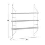 ΡΑΦΙΕΡΑ ΤΟΙΧΟΥ ACHALA ΜΕΛΑΜΙΝΗΣ HM9185.15 ΛΕΥΚΟ 60x15x68Y εκ. - Image 2