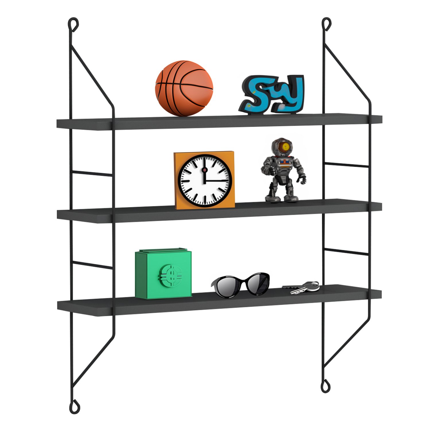 rafiera-toichoy-melaminis-fb9918520-gkri ΡΑΦΙΕΡΑ ΤΟΙΧΟΥ ACHALA ΜΕΛΑΜΙΝΗΣ HM9185.20 ΓΚΡΙ 60x15x68Y εκ. - Image 1