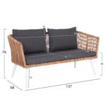 ΣΑΛΟΝΙ ΕΞ.ΧΩΡΟΥ 4ΤΜΧ FREJA HM6057.01 ΑΛΟΥΜ. ΛΕΥΚΟ-PE RATTAN ΜΠΕΖ-ΑΝΘΡΑΚΙ ΜΑΞΙΛΑΡΙΑ - Image 3