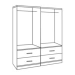 ΣΕΤ 2 ΤΜΧ ΝΤΟΥΛΑΠΑ 4ΦΥΛΛΗ ΜΕ 4 ΣΥΡΤΑΡΙΑ ZEBRANO 160X42X181 HM11349.01 - Image 2