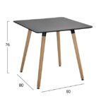 ΣΕΤ 5ΤΜΧ ΤΡΑΠΕΖΙ MINIMAL ΜΑΥΡΟ & VEGAS ΛΕΥΚΕΣ HM10601 80x80x74 cm. - Image 2