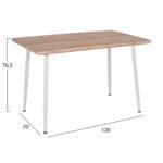 ΣΕΤ 5ΤΜΧ ΤΡΑΠΕΖΙ SONAMA & ΚΑΡΕΚΛΕΣ ΜΕΤΑΛΙΚΕΣ LADY ΛΕΥΚΟ ΧΡΩΜΑ HM11027.01 - Image 2