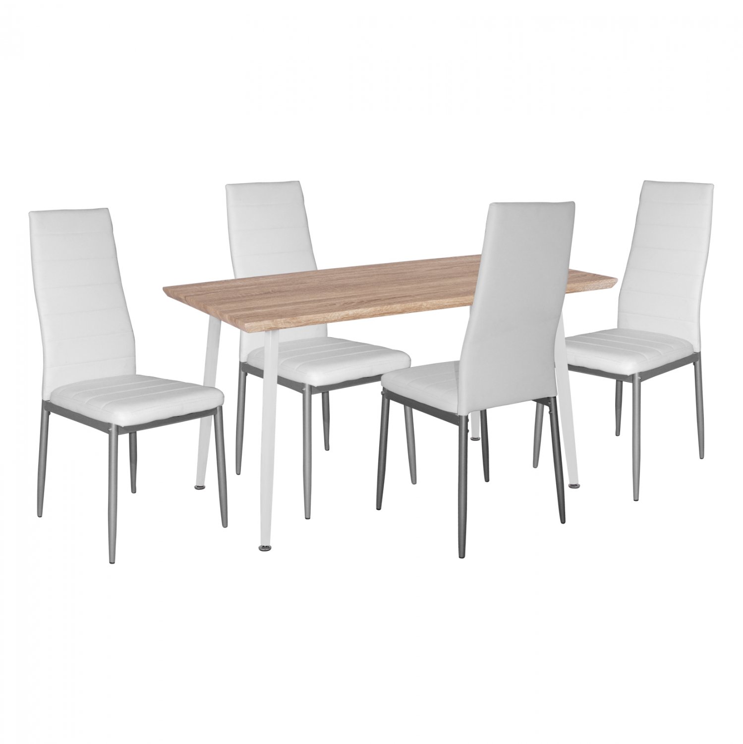 set-5tmch-trapezi-sonama-karekles-metali ΣΕΤ 5ΤΜΧ ΤΡΑΠΕΖΙ SONAMA & ΚΑΡΕΚΛΕΣ ΜΕΤΑΛΙΚΕΣ LADY ΛΕΥΚΟ ΧΡΩΜΑ HM11027.01 - Image 1