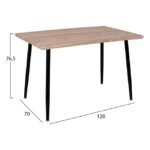 ΣΕΤ 5ΤΜΧ ΤΡΑΠΕΖΙ SONAMA & ΚΑΡΕΚΛΕΣ VANESSA ΜΑΥΡΟ ΧΡΩΜΑ HM11024.02 120x70x76.5 cm - Image 2