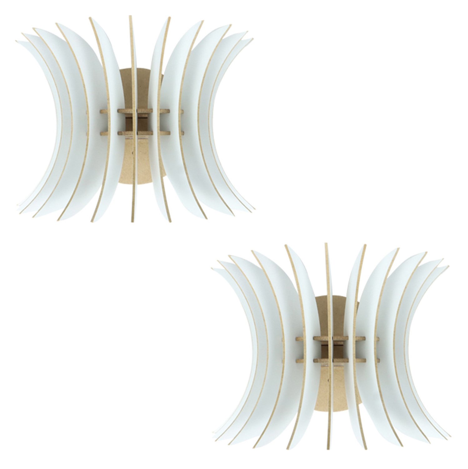 set-aplikes-toichoy-2tmch-xylines-apo-md ΣΕΤ ΑΠΛΙΚΕΣ ΤΟΙΧΟΥ 2ΤΜΧ ΞΥΛΙΝΕΣ ΑΠΟ MDF ΛΕΥΚΟ HM7380.01 28x20x20Υ εκ. - Image 1