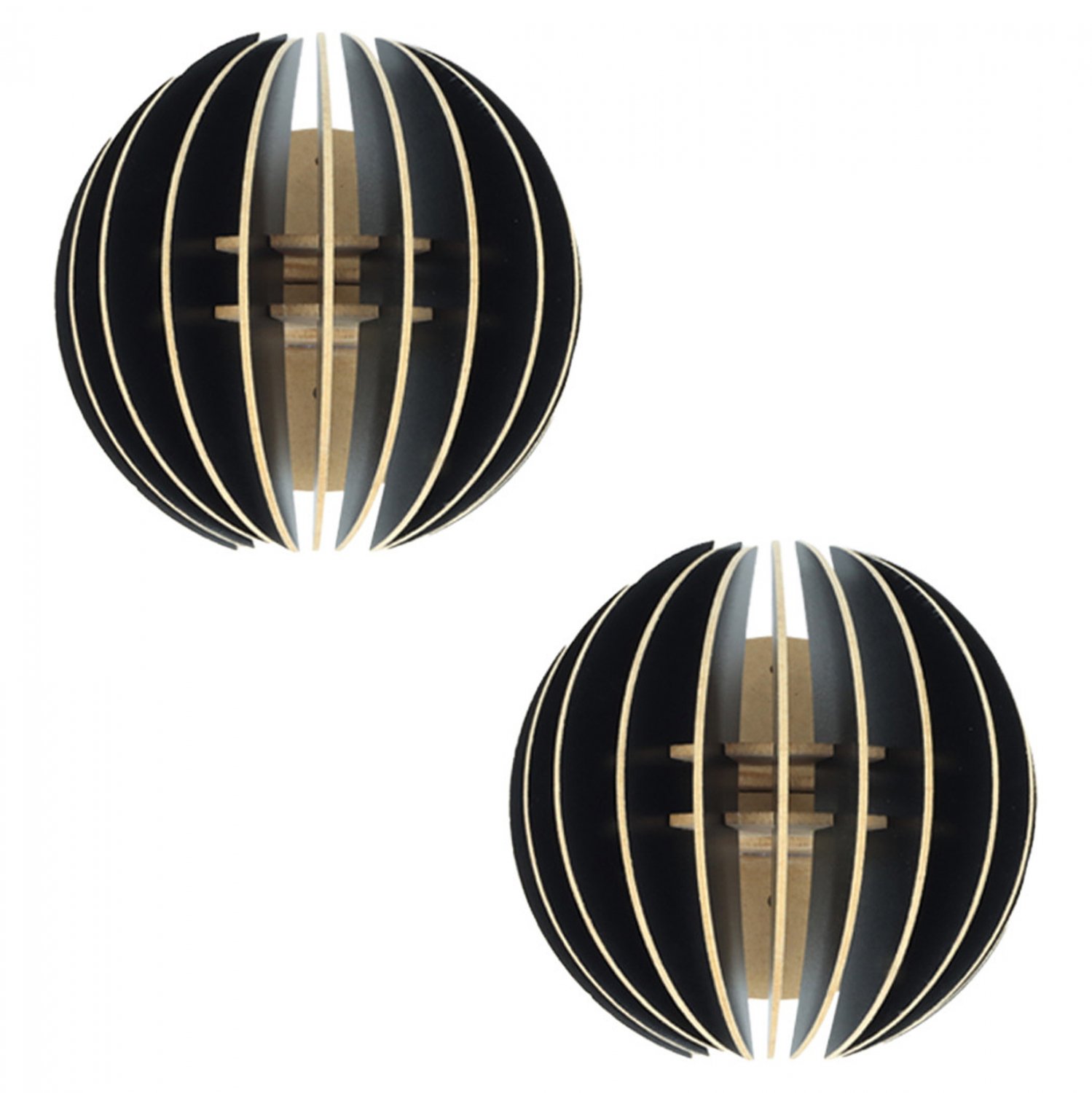 set-aplikes-toichoy-2tmch-xylines-apo-md ΣΕΤ ΑΠΛΙΚΕΣ ΤΟΙΧΟΥ 2ΤΜΧ ΞΥΛΙΝΕΣ ΑΠΟ MDF ΜΑΥΡΟ HM7381.03 19,5x16,5x19,5Υ εκ. - Image 1