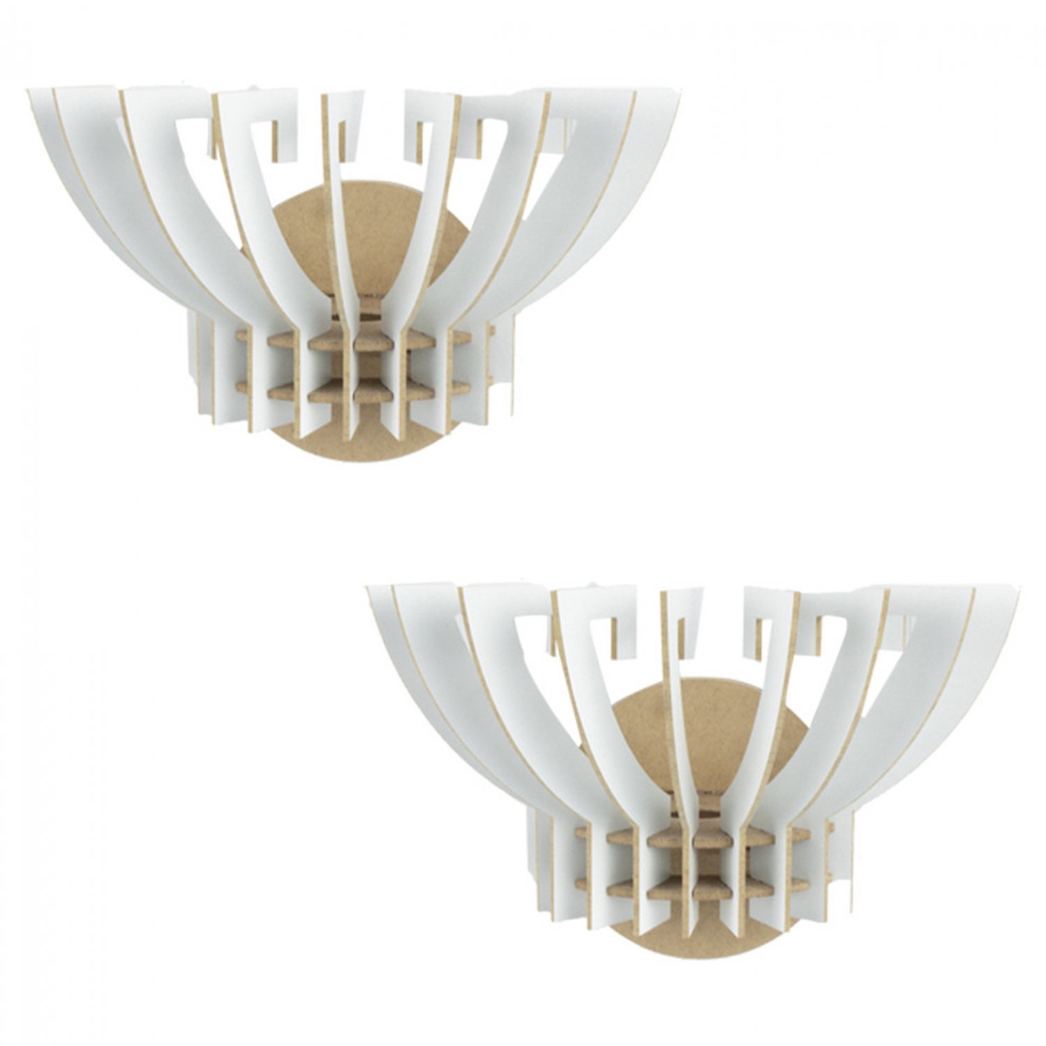 set-aplikes-toichoy-2tmch-xylines-apo-md ΣΕΤ ΑΠΛΙΚΕΣ ΤΟΙΧΟΥ 2ΤΜΧ ΞΥΛΙΝΕΣ ΑΠΟ MDF ΛΕΥΚΟ HM7382.01 32x22x19Υ εκ. - Image 1