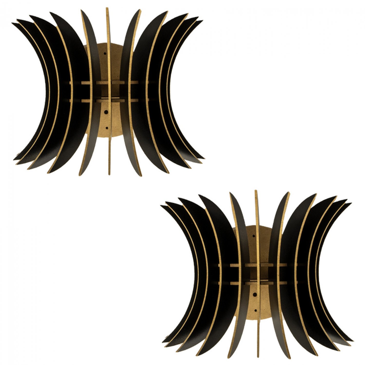 set-aplikes-toichoy-2tmch-xylines-apo-md ΣΕΤ ΑΠΛΙΚΕΣ ΤΟΙΧΟΥ 2ΤΜΧ ΞΥΛΙΝΕΣ ΑΠΟ MDF ΜΑΥΡΟ HM7380.03 28x20x20Υ εκ. - Image 1