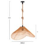 ΣΕΤ ΦΩΤΙΣΤΙΚΟ ΟΡΟΦΗΣ ΚΡΕΜΑΣΤΟ HM11925.01 ΣΧΟΙΝΙ ΚΑΙ ΦΥΣΙΚΟ RATTAN Φ58,5Χ131Υεκ. - Image 2