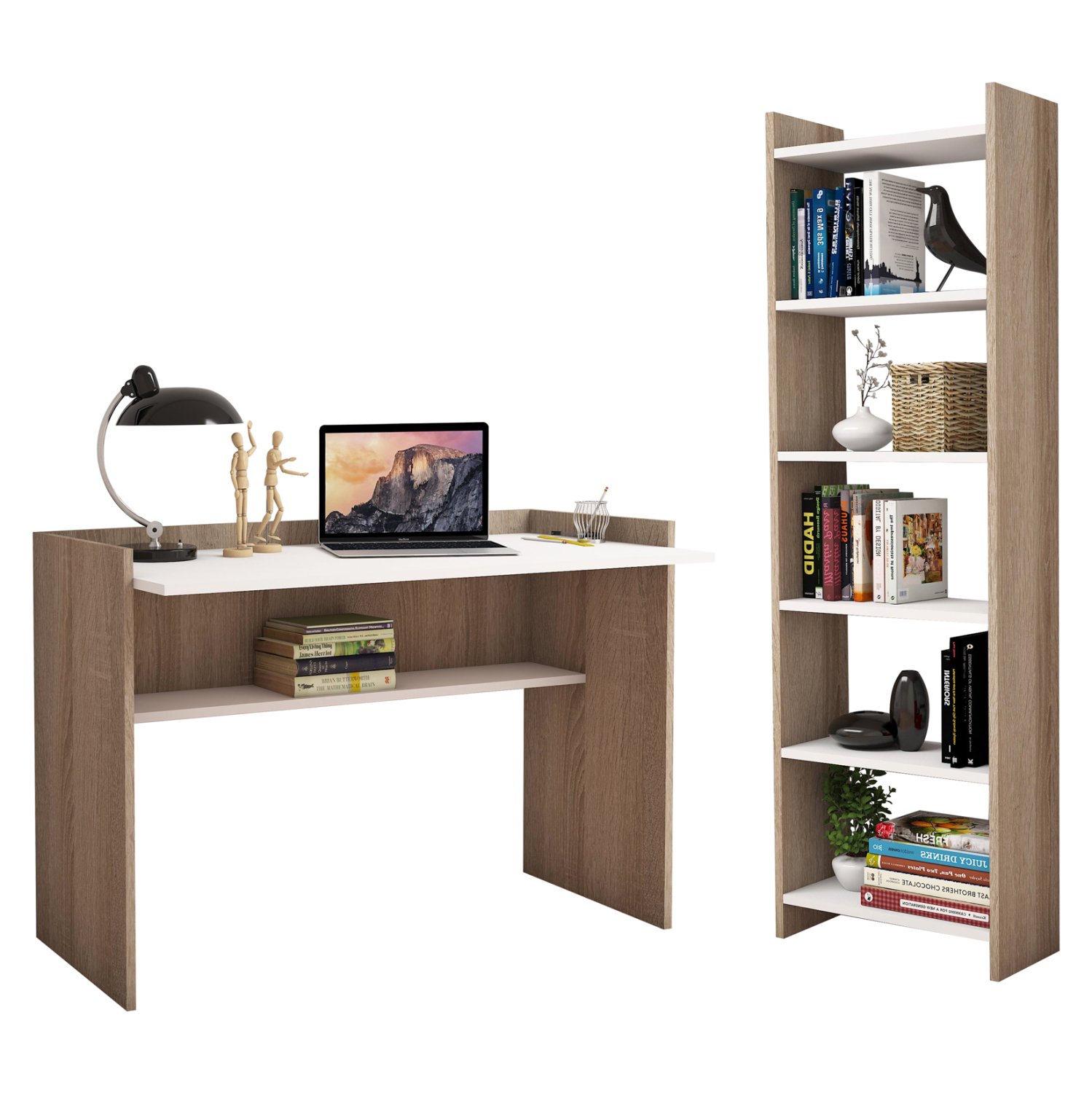 set-grafeioy-2-tmch-fb91177412-sonama-le ΣΕΤ ΓΡΑΦΕΙΟΥ 2 ΤΜΧ HM11774.12 ΜΕΛΑΜΙΝΗ SONΟMA - ΛΕΥΚΟ - Image 1