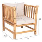 ΣΕΤ ΣΑΛΟΝΙ 4ΤΜΧ EDDARD HM9340 ΑΠΟ ΜΑΣΙΦ ΞΥΛΟ TEAK  ΦΥΣΙΚΟ - ΛΕΥΚΟ - Image 3