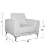 ΣΕΤ ΣΑΛΟΝΙΟΥ 3ΤΜΧ  KENZIE ΜΕ ΛΕΥΚΟ PU HM10329.01 - Image 2