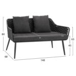 ΣΕΤ ΣΑΛΟΝΙΟΥ 4ΤΜΧ ΜΕ ΜΕΤΑΛΛΙΚΟ ΣΚΕΛΕΤΟ ΚΑΙ WICKER ΓΚΡΙ HM5711 - Image 2