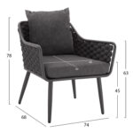 ΣΕΤ ΣΑΛΟΝΙΟΥ 4ΤΜΧ ΜΕ ΜΕΤΑΛΛΙΚΟ ΣΚΕΛΕΤΟ ΚΑΙ WICKER ΓΚΡΙ HM5711 - Image 3