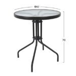 ΣΕΤ ΤΡΑΠΕΖΑΡΙΑ 3ΤΜΧ ΜΕΤΑΛΛΙΚΗ ΜΕ 2ΚΑΡΕΚΛΕΣ ΚΑΙ ΤΡΑΠΕΖΙ Φ60 ΓΚΡΙ HM5178.01 - Image 3